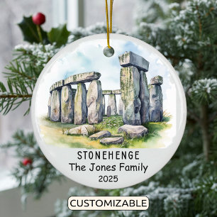 Personalised Stonehenge Ornament, England Ceramic Tree Decoration