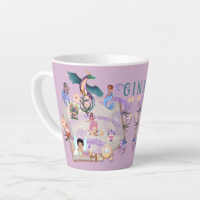 Personalised Story Book Latte Mug (Left Angle)