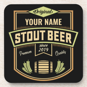 Personalised Stout Dark Beer Brewing Label Bar Coaster