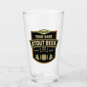 Personalised Stout Dark Beer Brewing Label Bar   Glass