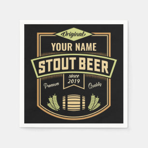 Personalised Stout Dark Beer Brewing Label Bar   Napkin