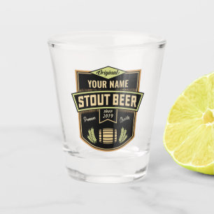 Personalised Stout Dark Beer Brewing Label Bar Shot Glass