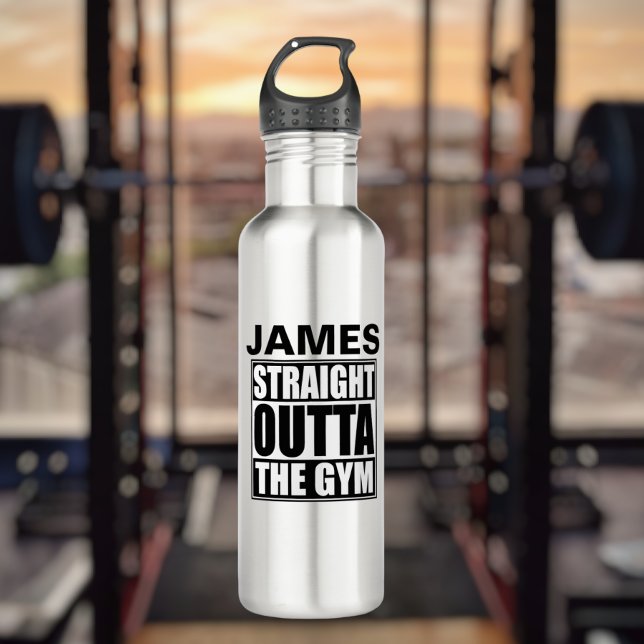 Personalised Straight Outta The Gym 710 Ml Water Bottle