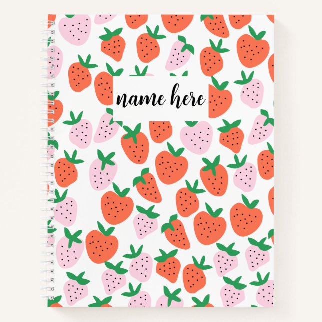 Personalised Strawberries Notebook (Front)
