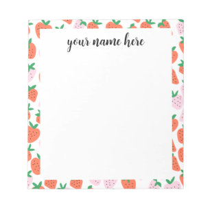 Personalised Strawberries Notepad