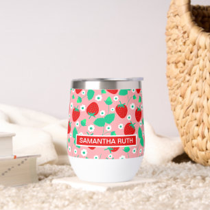 Personalised Strawberry and Daisy Flowers Cute