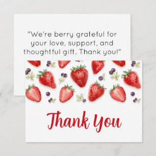 Personalised Strawberry Baby Shower Thank You Card
