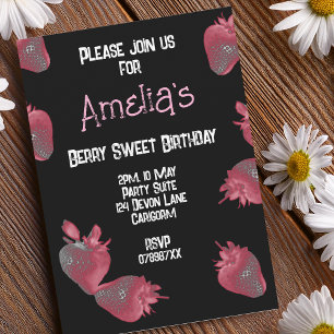 Personalised Strawberry Birthday Invitation