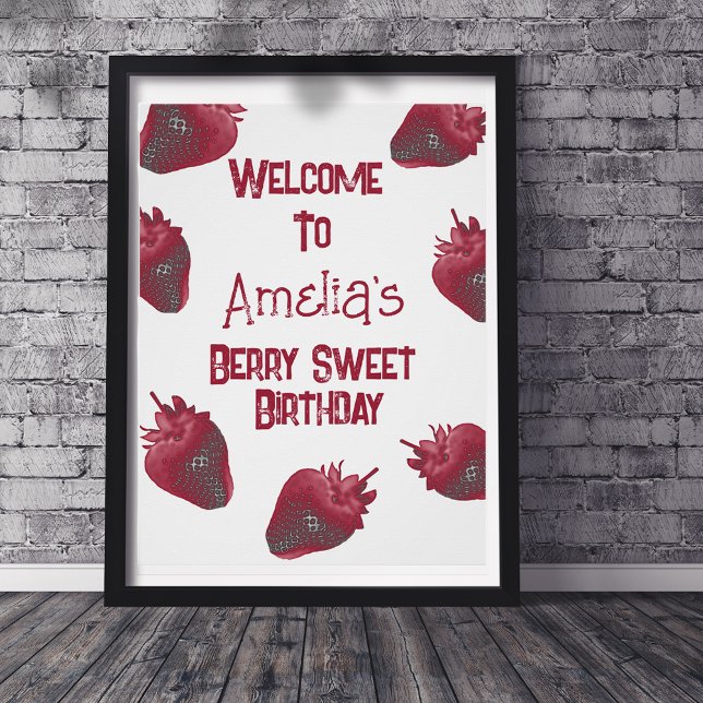 Personalised Strawberry Birthday Welcome Poster (Creator Uploaded)