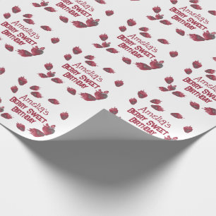 Personalised Strawberry Birthday Wrapping Paper