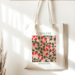 Personalised Strawberry Bridesmaid Gift Vintage Tote Bag<br><div class="desc">Make your bridesmaids feel special with this personalised tote bag featuring a charming vintage strawberry print. This stylish, botanical-inspired design adds a unique touch to your bridal party, perfect for bachelorette parties, wedding day gifts, or bridal showers. With the option to customise names, it’s a thoughtful and practical gift for...</div>
