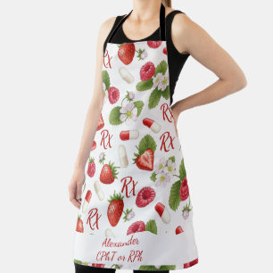 Personalised Strawberry & Capsule Pharmacy  Apron