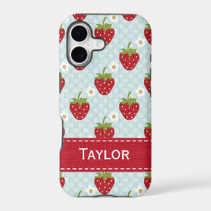 Personalised Strawberry iPhone 5 Case Blue