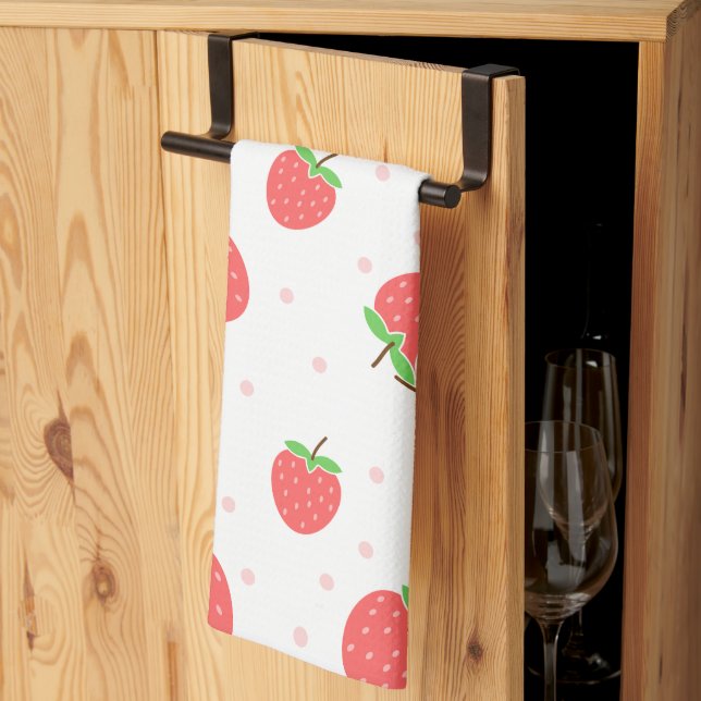 Personalised strawberry Kitchen Towels (Thirds Fold)