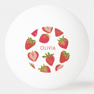 Personalised Strawberry Name Ping Pong Ball