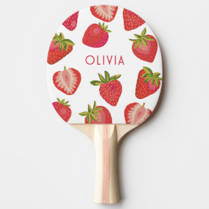 Personalised Strawberry Name Ping Pong Paddle