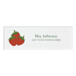 Personalised Strawberry Nametag Name Tag