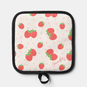 Personalised Strawberry Oven Mitt Cute Custom Kitc Pot Holder