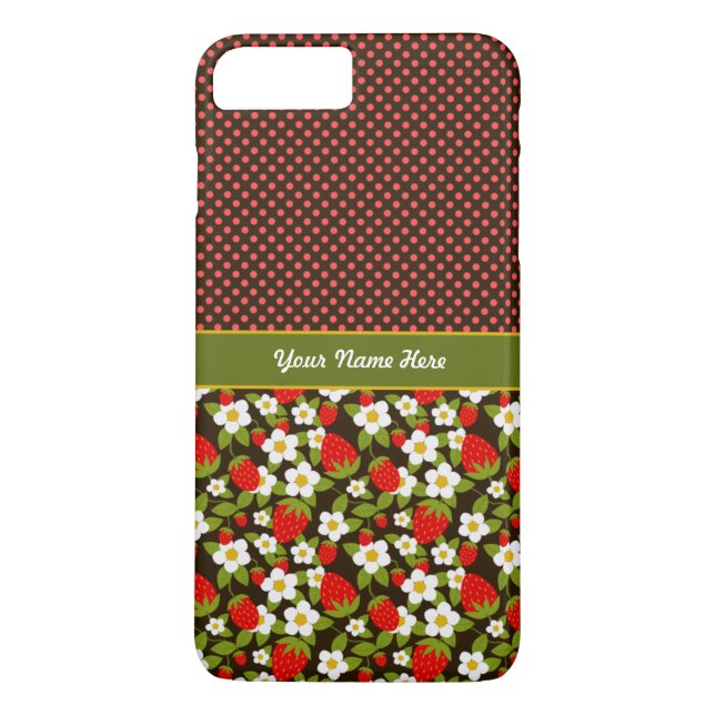 Personalised Strawberry Patch iPhone 7 Pluse Case (Back)