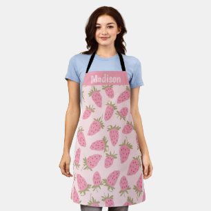 Personalised Strawberry Pattern Apron