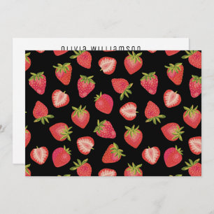 Personalised Strawberry pattern Card