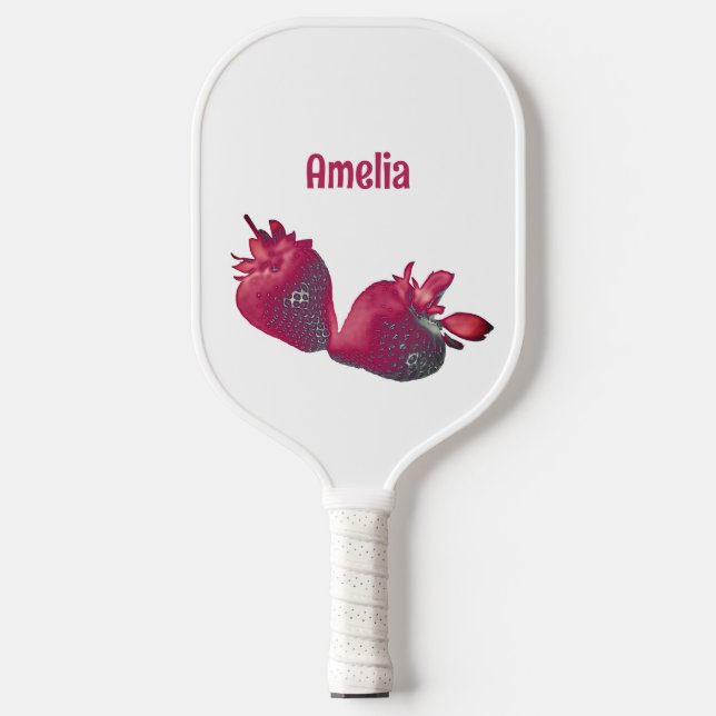 Personalised Strawberry  Pickleball Paddle (Front)
