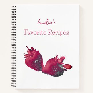 Personalised Strawberry Recipe Notebook