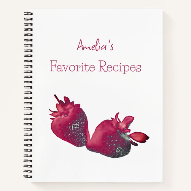 Personalised Strawberry Recipe Notebook (Front)