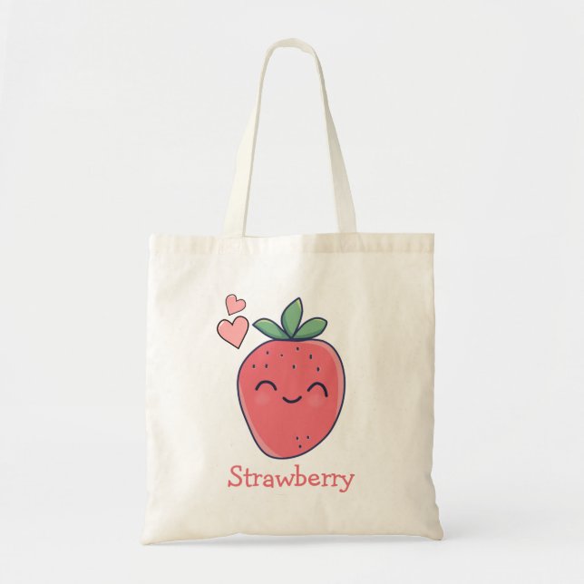 Personalised Strawberry Tote Bag (Front)