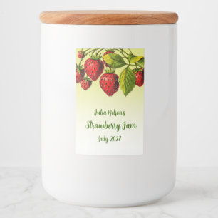 Personalised Strawberry Yellow Ombre Jam Jar Food Label