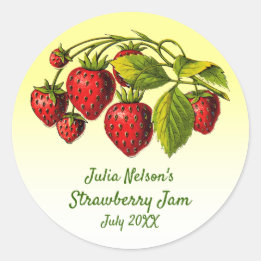 Personalised Strawberry Yellow Ombre Jam Jar Label