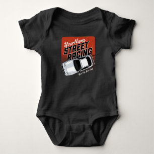 Personalised Street Racing Race Car Motorsport  Baby Bodysuit