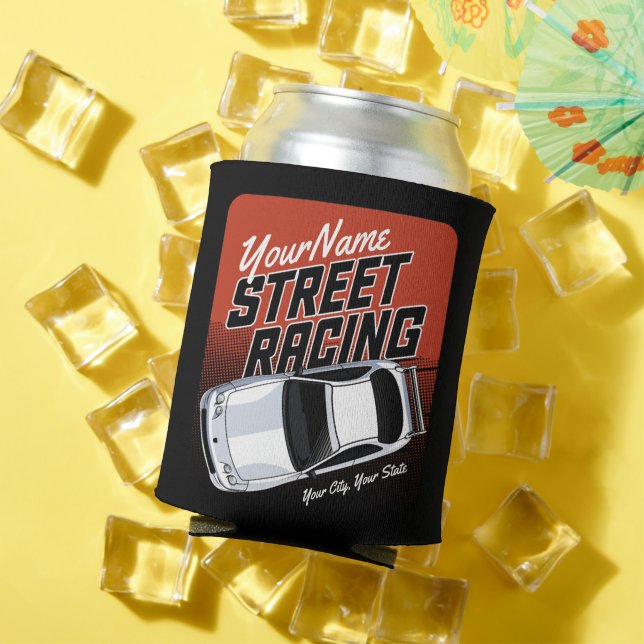 Personalised Street Racing Race Car Motorsport  Can Cooler (In Situ Summer)