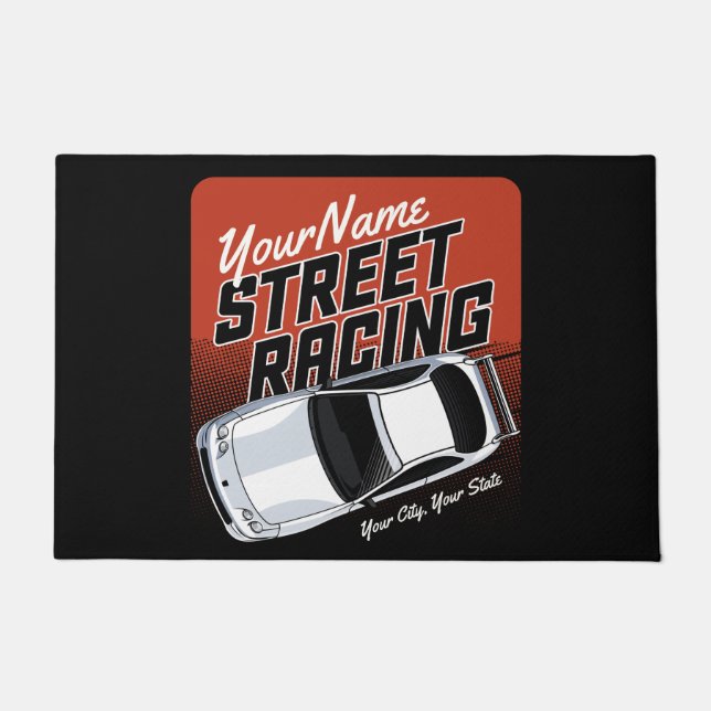 Personalised Street Racing Race Car Motorsport  Doormat (Front)