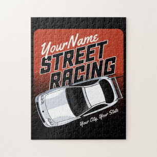 Personalised Street Racing Race Car Motorsport  Jigsaw Puzzle