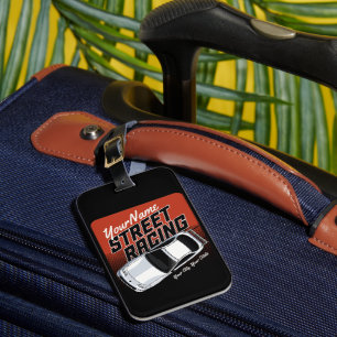 Personalised Street Racing Race Car Motorsport  Luggage Tag