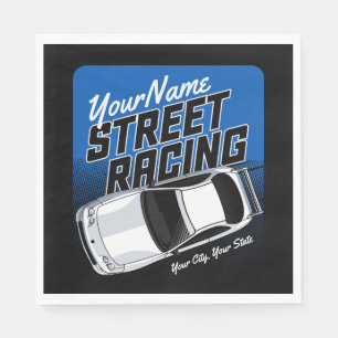 Personalised Street Racing Race Car Motorsport Napkin