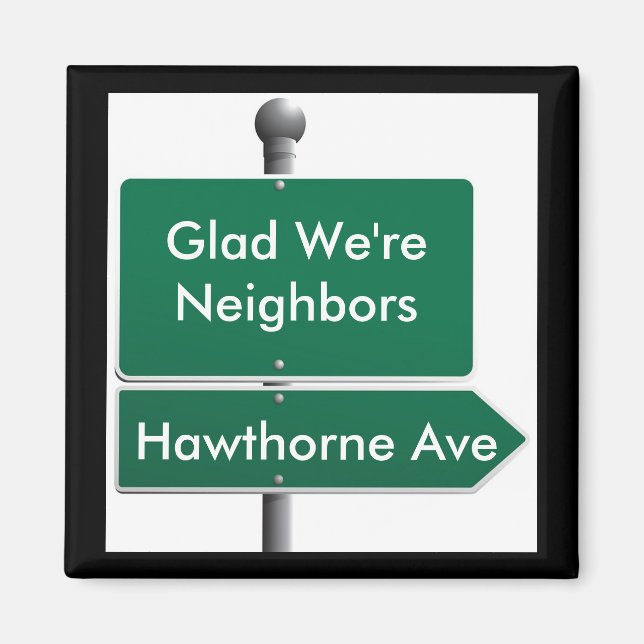 Personalised Street Sign Neighbour Magnet (Front)