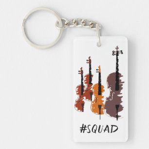 Personalised String Instrument Squad Music Key Ring