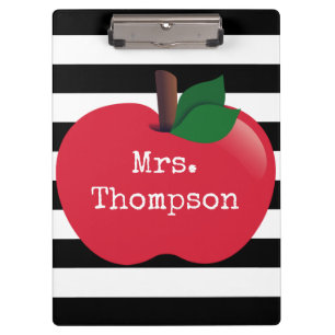 Personalised Striped Apple Clipboard
