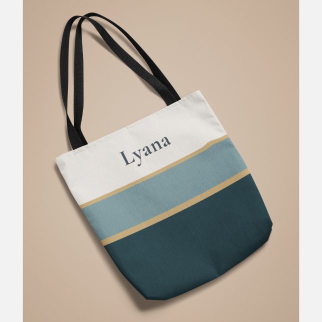 Personalised Striped Name Tote – Minimal Luxury Bag (Creator Uploaded)