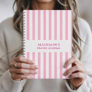 Personalised Striped Prayer Bible Christian Women Notebook