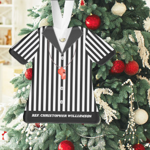 Personalised Striped Referee Shirt Ornament
