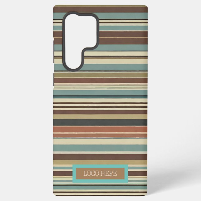 Personalised  Striped  Samsung Galaxy S22 Ultra Case (Back)