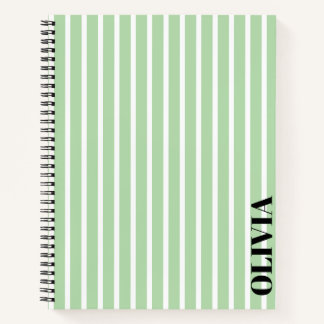 Personalised Striped Spiral Notebook