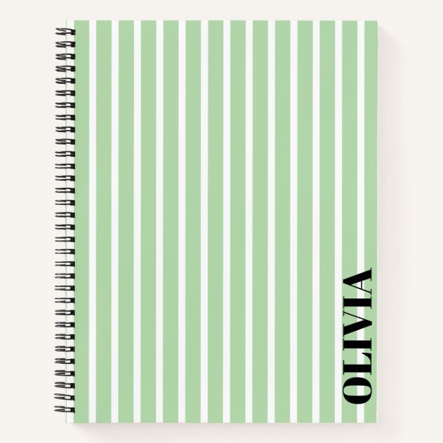 Personalised Striped Spiral Notebook (Front)