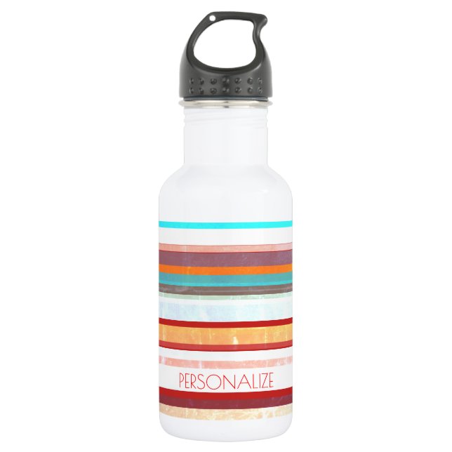 Personalised Stripes 532 Ml Water Bottle (Front)