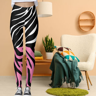 Personalised Stripes Big Cat Print Wild Animal Fun Leggings