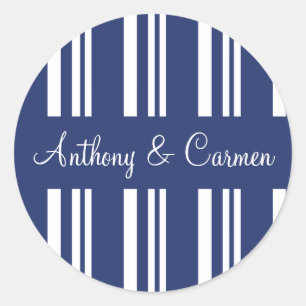 Personalised Stripes Envelope Sticker Seal