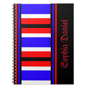 Personalised Stripes Pattern Notebook